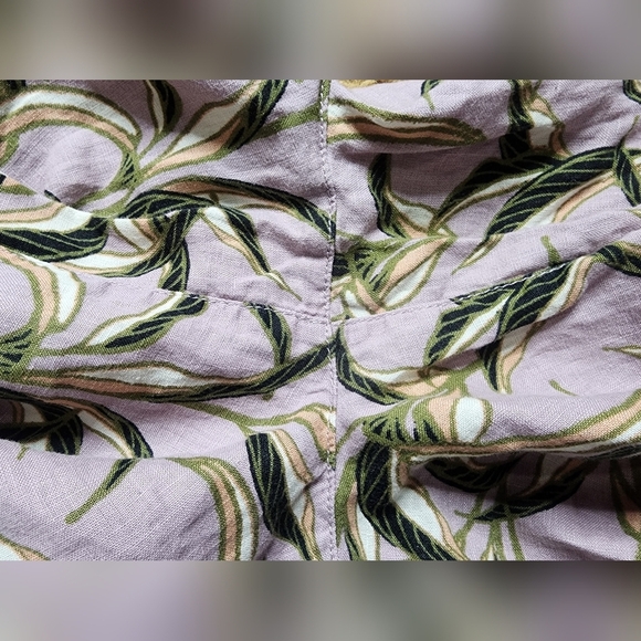 Tahari Lilac Floral Women's Linen Pull On Pants, Medium - Picture 4 of 7